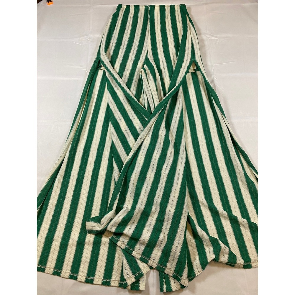 Show Me‎ Your Mumu Green White Stripe Wide Leg Palazzo Pants Women's Small - Picture 13 of 13